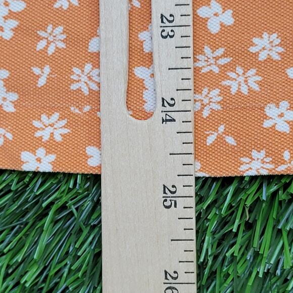 Vintage 90s Flower AOP Button Shirt Medium 20x25 Orange - Picture 12 of 12